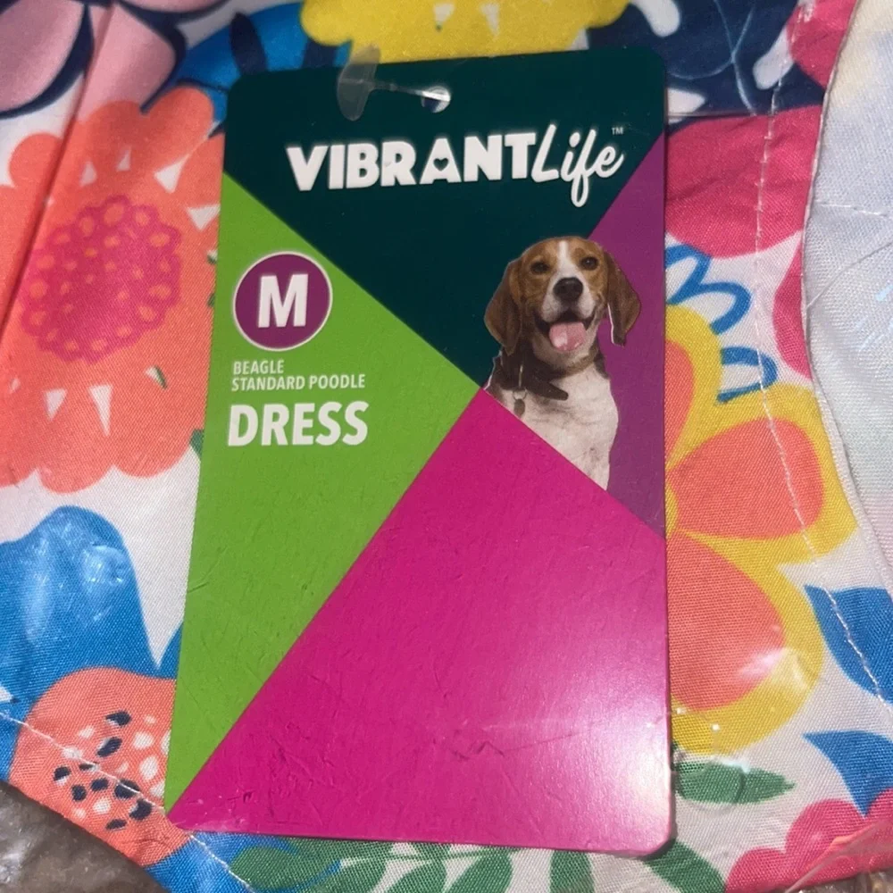 Vibrant Life Bright Floral Dog Dress, Size Small